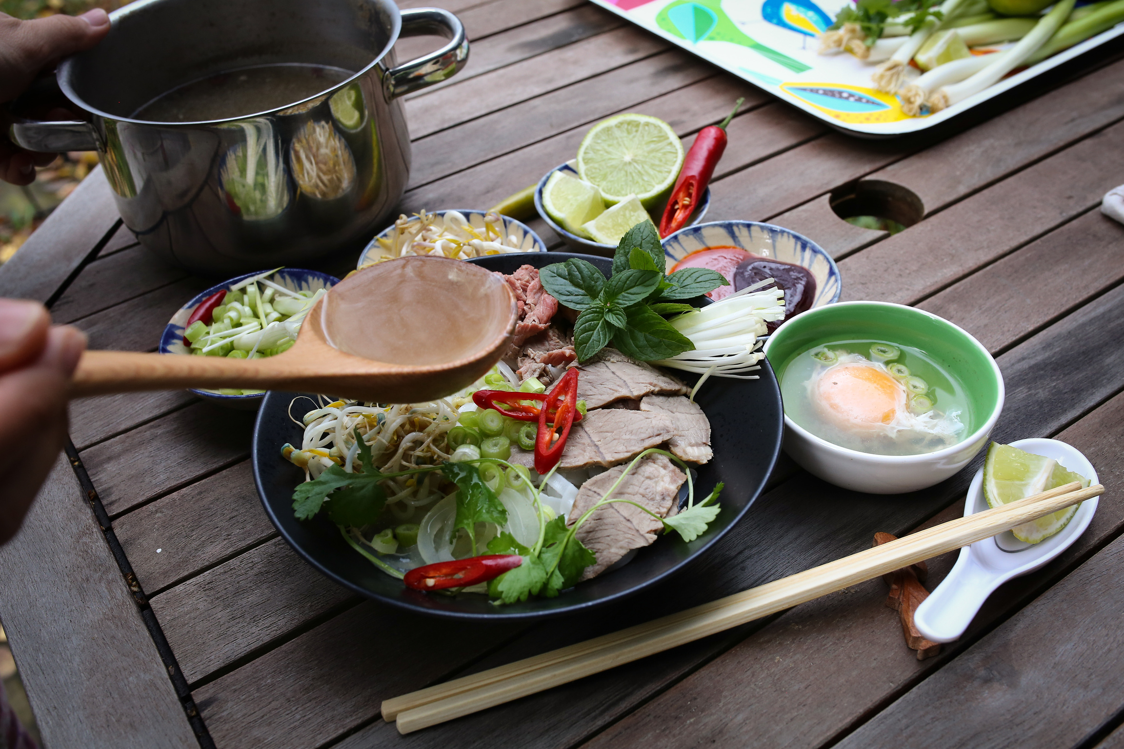 a bowl of food on a table
